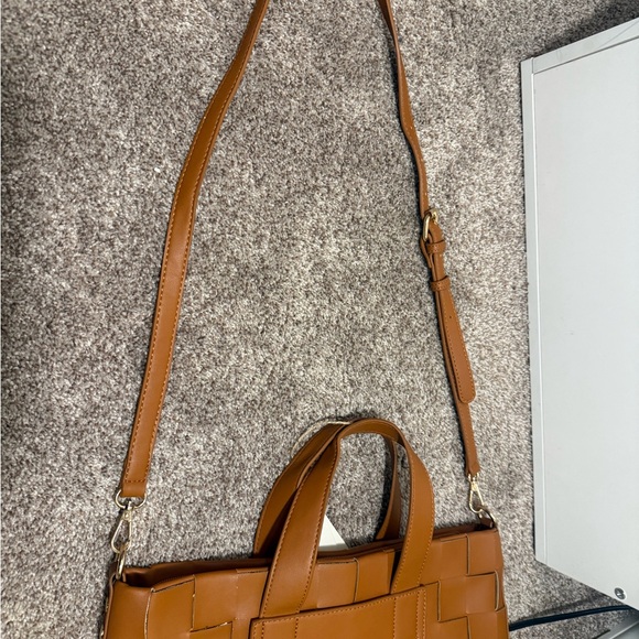 Antik Kraft woven leather crossbody camel cognac top handle - Picture 8 of 9